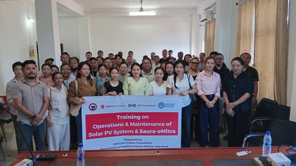 Officials and participants at the two-day training on operation and maintenance of PV solar power systems and Saura-eMitra held at District Hospital, Dimapur, on October 6-7. (Photo Courtesy:  CMO Dimapur)